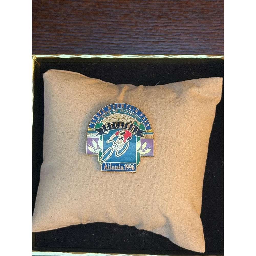 Vintage 1996 Atlanta Olympics Stone Mountain Park Cycling Enamel Lapel Pin